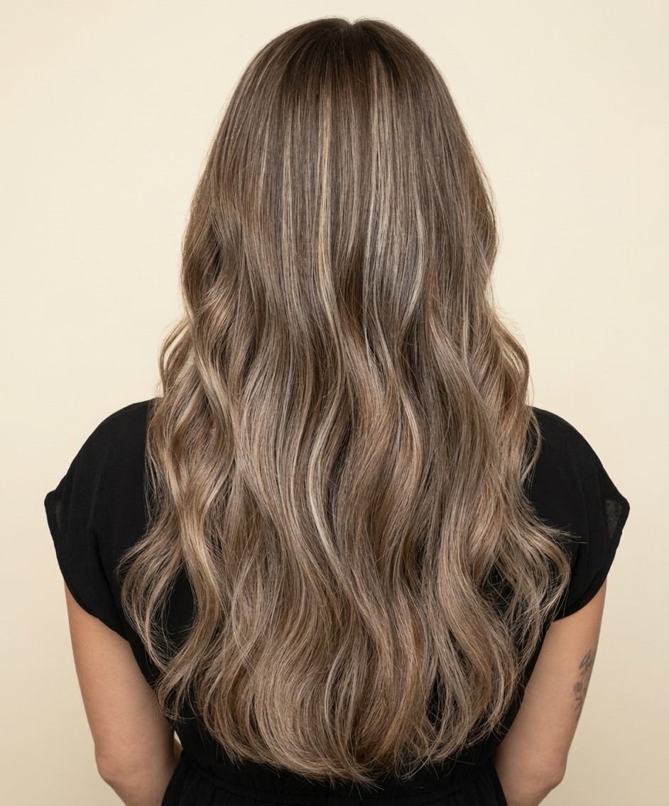 Sandy blonde balayage waves