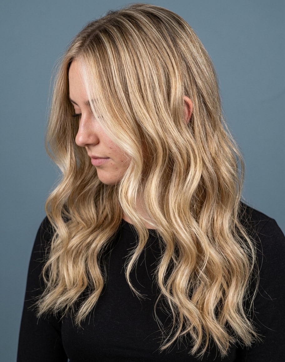 Sandy blonde highlights