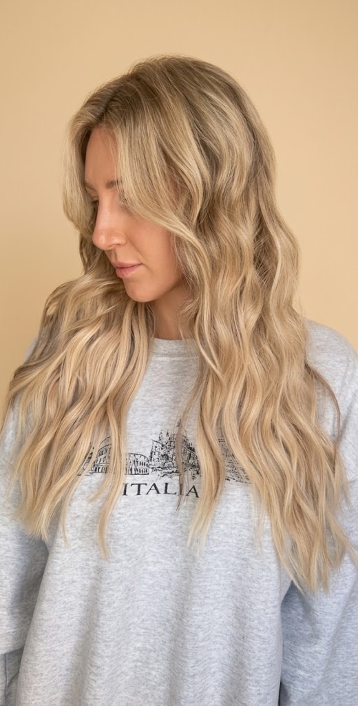Beige blonde beach waves