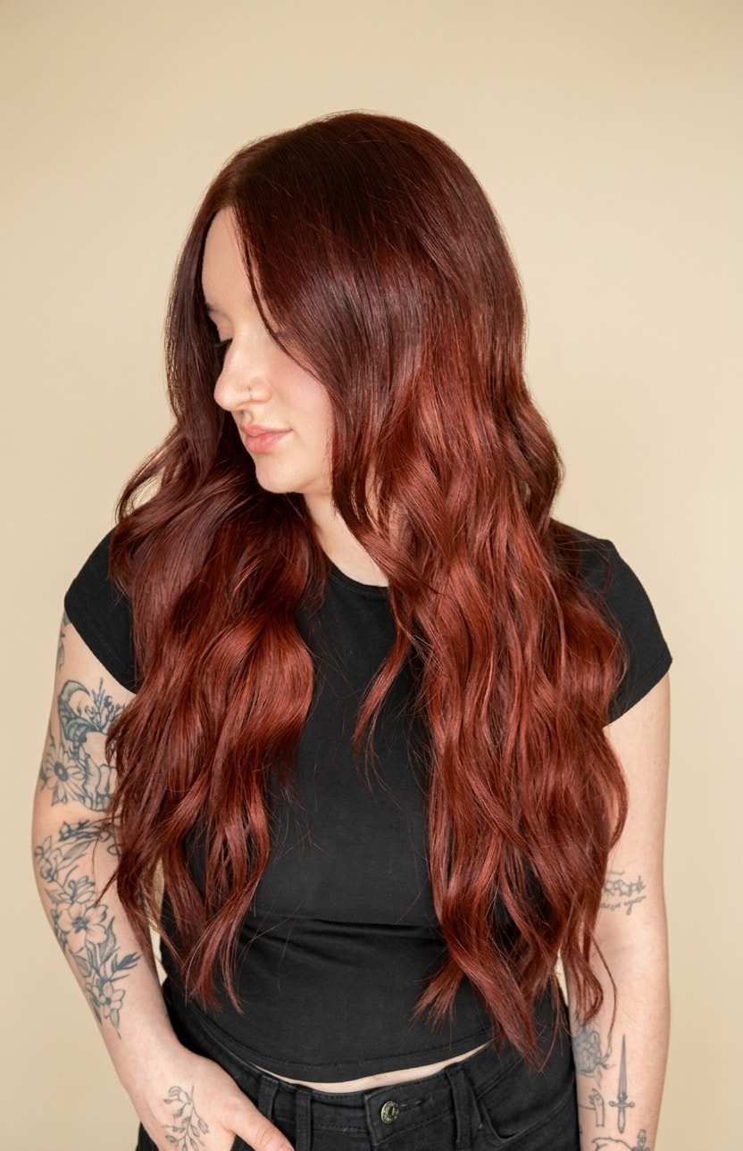 Deep auburn waves