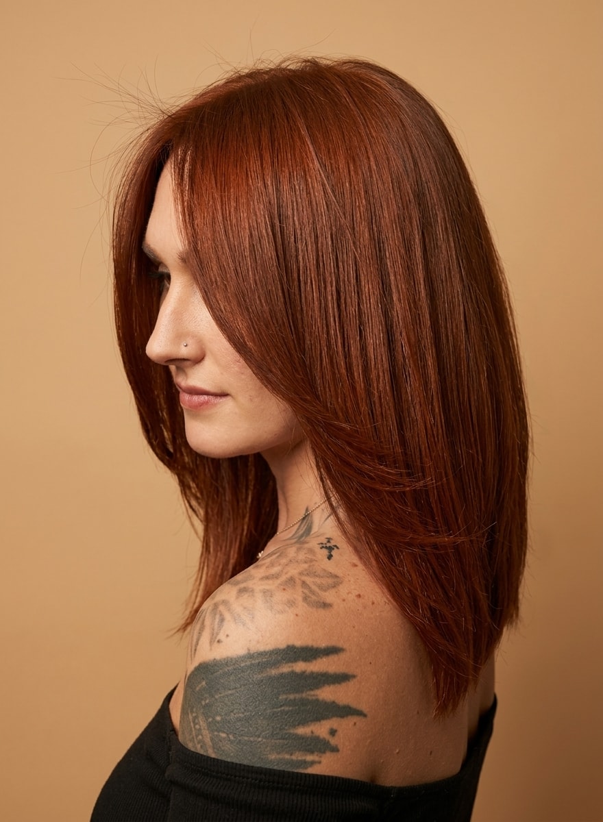 Rich copper color and sleek cut